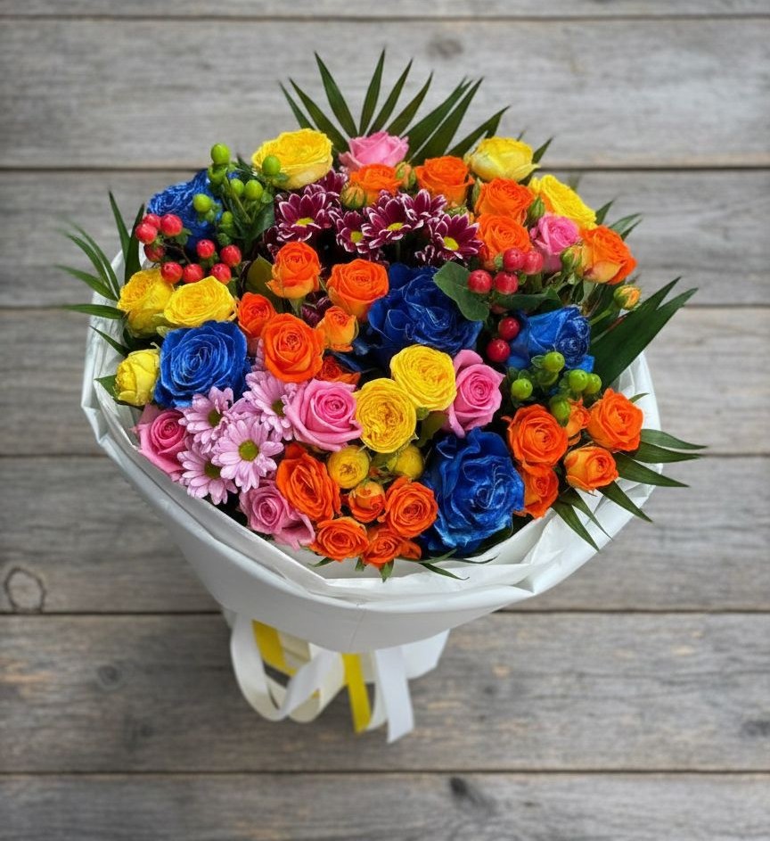 Букет цветов из: Розы и Хризантемы в Вознесенской Республики Ингушетия