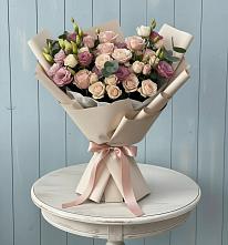 Букет цветов из:  Розы и Лизиантусы #REPLACE_PRED# Вознесенской Республики Ингушетия