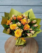 Букет цветов из:  Альстромерии и Розы в Вознесенской Республики Ингушетия
