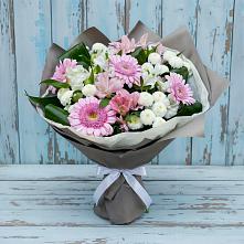 Букет цветов из:  Герберы, Альстромерии и Хризантемы #REPLACE_PRED# Вознесенской Республики Ингушетия