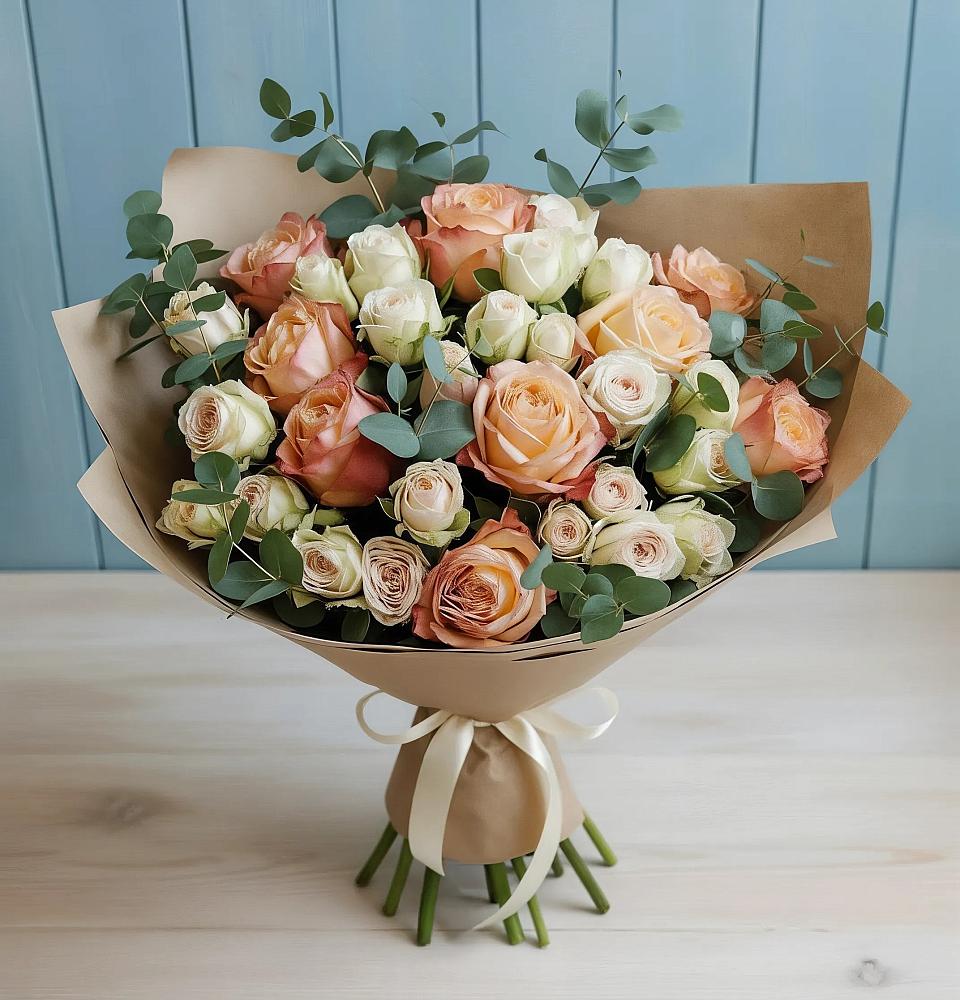 Букет цветов из: Альстромерии и Розы в Вознесенской Республики Ингушетия