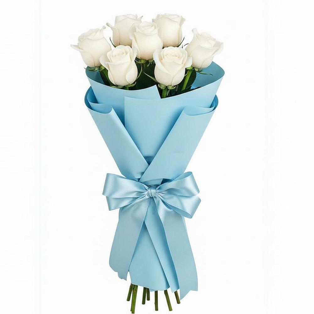 Букет 7 белых роз Проуд в Вознесенской Республики Ингушетия