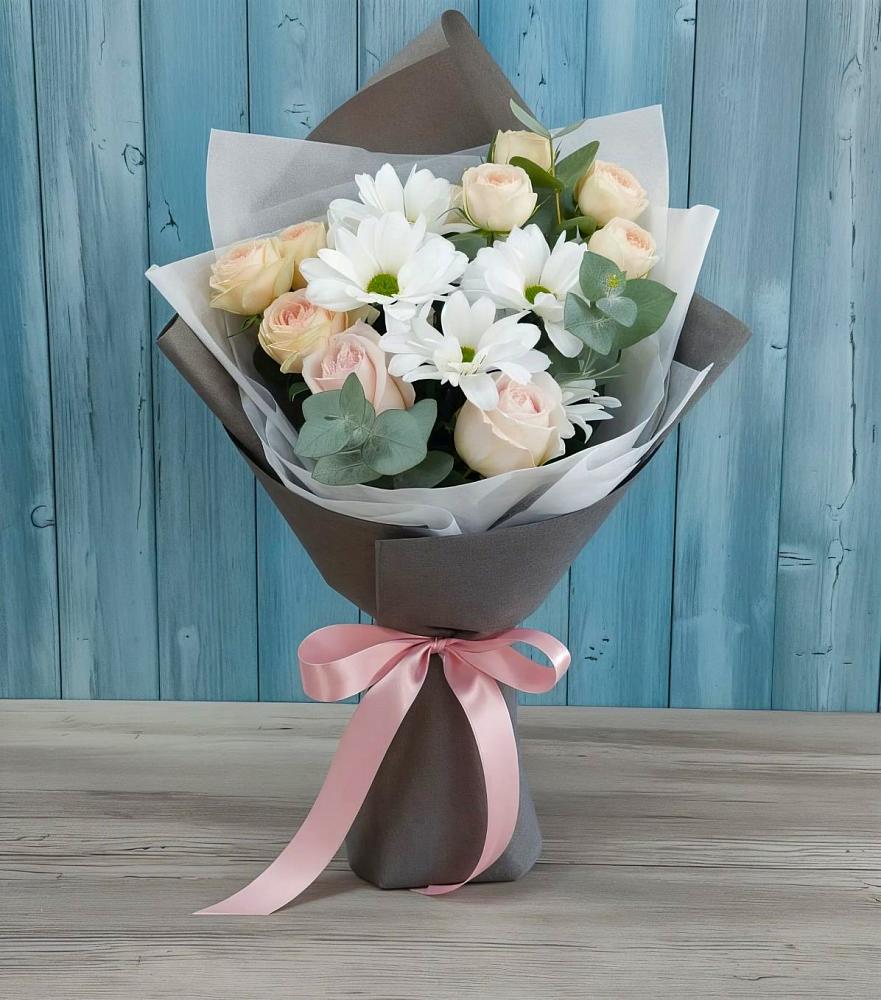 Букет цветов из: Хризантемы и Розы в Вознесенской Республики Ингушетия