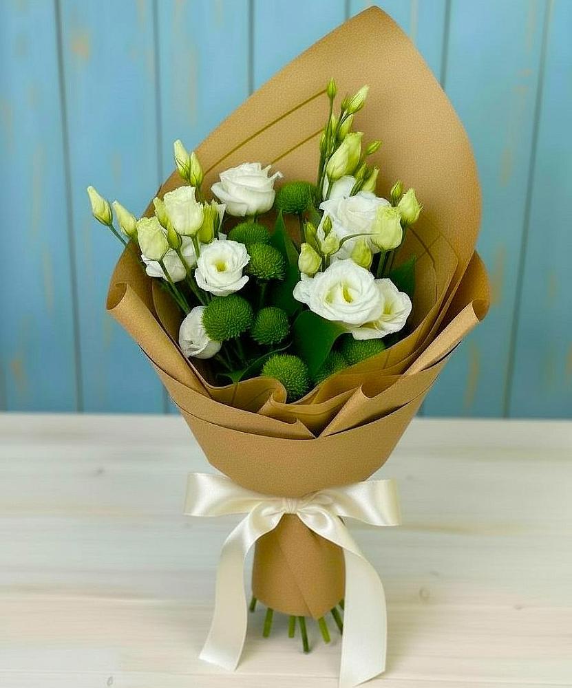 Букет цветов из: Хризантемы и Лизиантусы в Вознесенской Республики Ингушетия