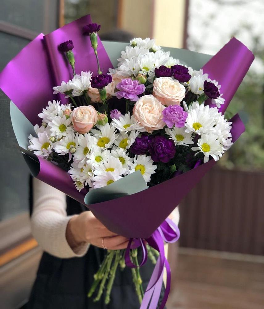 Букет цветов из: Хризантемы, Гвоздики и Розы в Вознесенской Республики Ингушетия