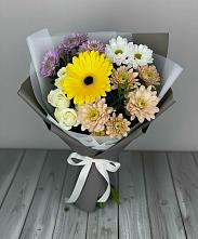 Букет цветов из:  Розы, Герберы и Хризантемы #REPLACE_PRED# Вознесенской Республики Ингушетия