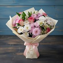 Букет цветов из:  Хризантемы, Альстромерии и Розы в Вознесенской Республики Ингушетия