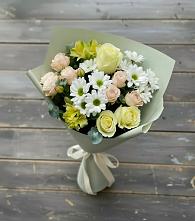 Букет цветов из:  Альстромерии, Розы и Хризантемы в Вознесенской Республики Ингушетия